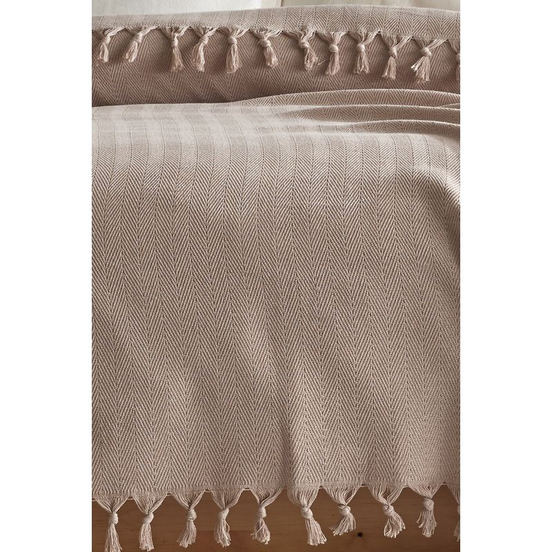 Casa si Gradina - Textile si covoare - Pături și cuverturi - Pături - Patura dubla, L'essentiel Maison, bej, 200x220 cm, 100% bumbac reciclat - Infinity.ro