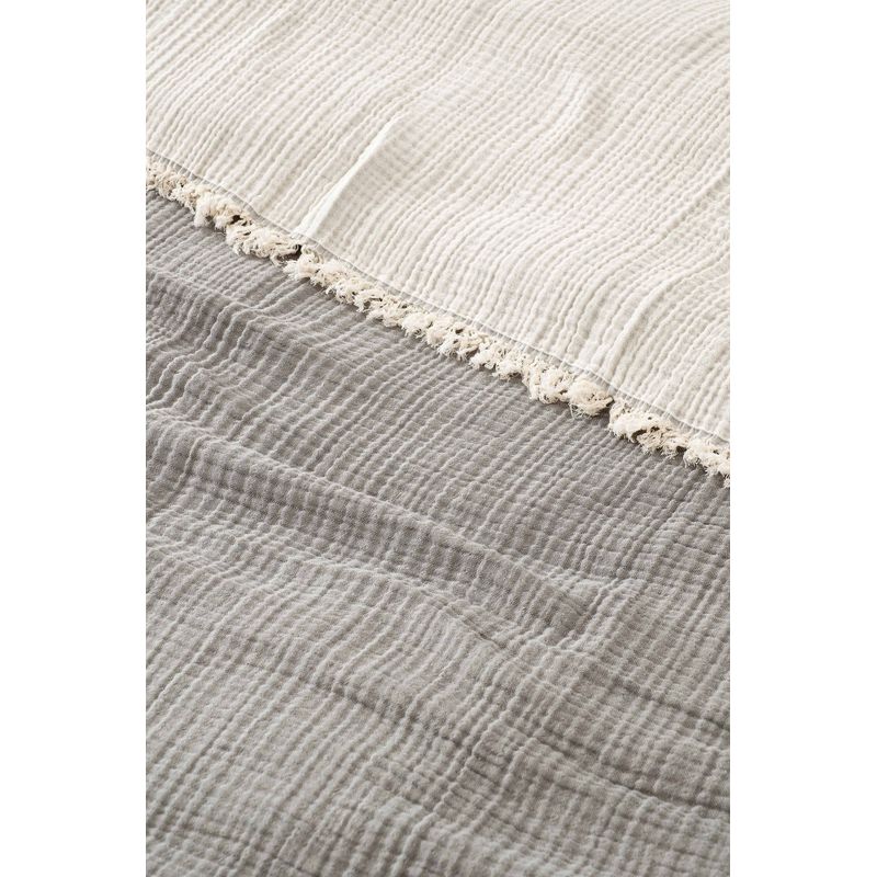 Casa si Gradina - Textile si covoare - Pături și cuverturi - Cuverturi - Cuvertura de pat dublu, L'essentiel Maison, gri, 170x250 cm, 100% bumbac, lavabila la masina - Infinity.ro
