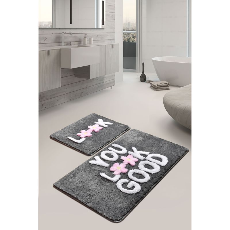 Casa si Gradina - Textile si covoare - Covoare - Covorase baie - Set covorase de baie, L'essentiel Maison, multicolor, 50x60 cm si 60x100 cm, 100% acrilic, antiderapant, 359CHL2468 - Infinity.ro