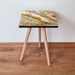 Casa si Gradina - Mobilier - Mese si birouri - Mese living - Masuta laterala, Hanah Home, mdf, auriu bej alb, 35x35x42 cm - Infinity.ro