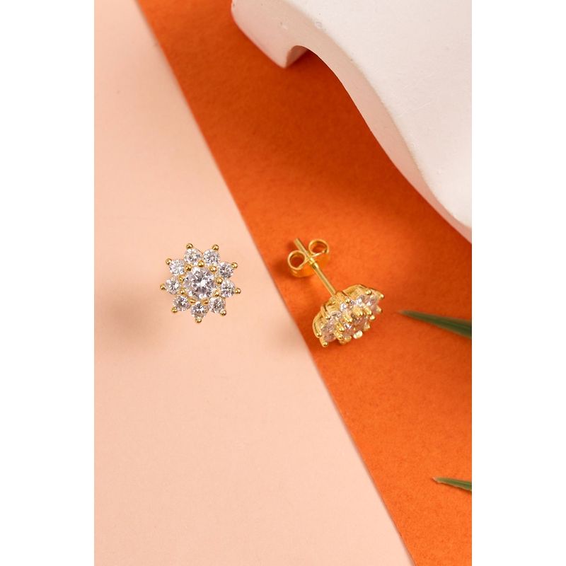 Fashion, accesorii si bijuterii - Femei - Bijuterii femei - Cercei femei - Cercei, Heliophilia, argint 925, auriu, zirconiu, marime universala - Infinity.ro