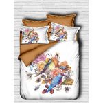 Casa si Gradina - Textile si covoare - Lenjerii de pat - Seturi de lenjerie - Set lenjerie de pat, L'essentiel Maison, maro/albastru/alb, 160x220 cm, bumbac si poliester, imprimare 3d - Infinity.ro