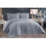 Casa si Gradina - Textile si covoare - Pături și cuverturi - Cuverturi - Set cuvertura pat dublu, L'essentiel Maison, gri, 240x260 cm, 100% chenille, 188WTN1804 - Infinity.ro