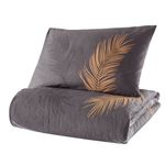 Casa si Gradina - Textile si covoare - Lenjerii de pat - Seturi de lenjerie - Set cuvertura de pat single, L'essentiel Maison, auriu gri, 180x225 cm, 100% bumbac ranforsat - Infinity.ro