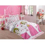 Casa si Gradina - Textile si covoare - Pături și cuverturi - Cuverturi - Set cuvertura matlasata, L'essentiel Maison, alb roz galben fucsia verde, 160x220 cm, bumbac poliester, fata de perna 50x70 cm - Infinity.ro