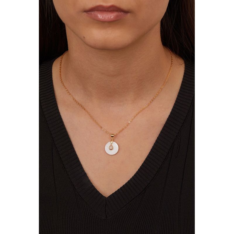 Fashion, accesorii si bijuterii - Femei - Bijuterii femei - Coliere femei - Colier, Heliophilia, metal, auriu, 48.5 cm, pandantiv 15.6 mm - Infinity.ro