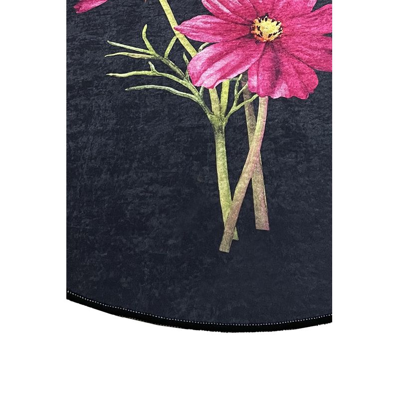 Casa si Gradina - Textile si covoare - Covoare - Covorase baie - Covoras de baie, L'essentiel Maison, negru roz verde, 120 cm, 100% poliester, antiderapant - Infinity.ro
