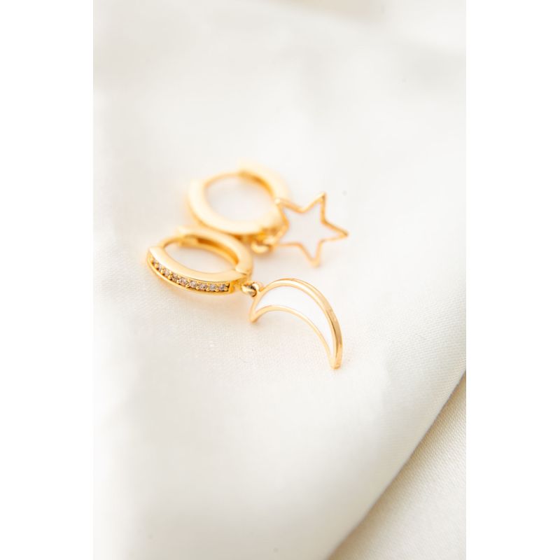 Fashion, accesorii si bijuterii - Femei - Bijuterii femei - Cercei femei - Cercei, Heliophilia, femei, auriu, metal, zirconiu, diametru 14,6 mm - Infinity.ro