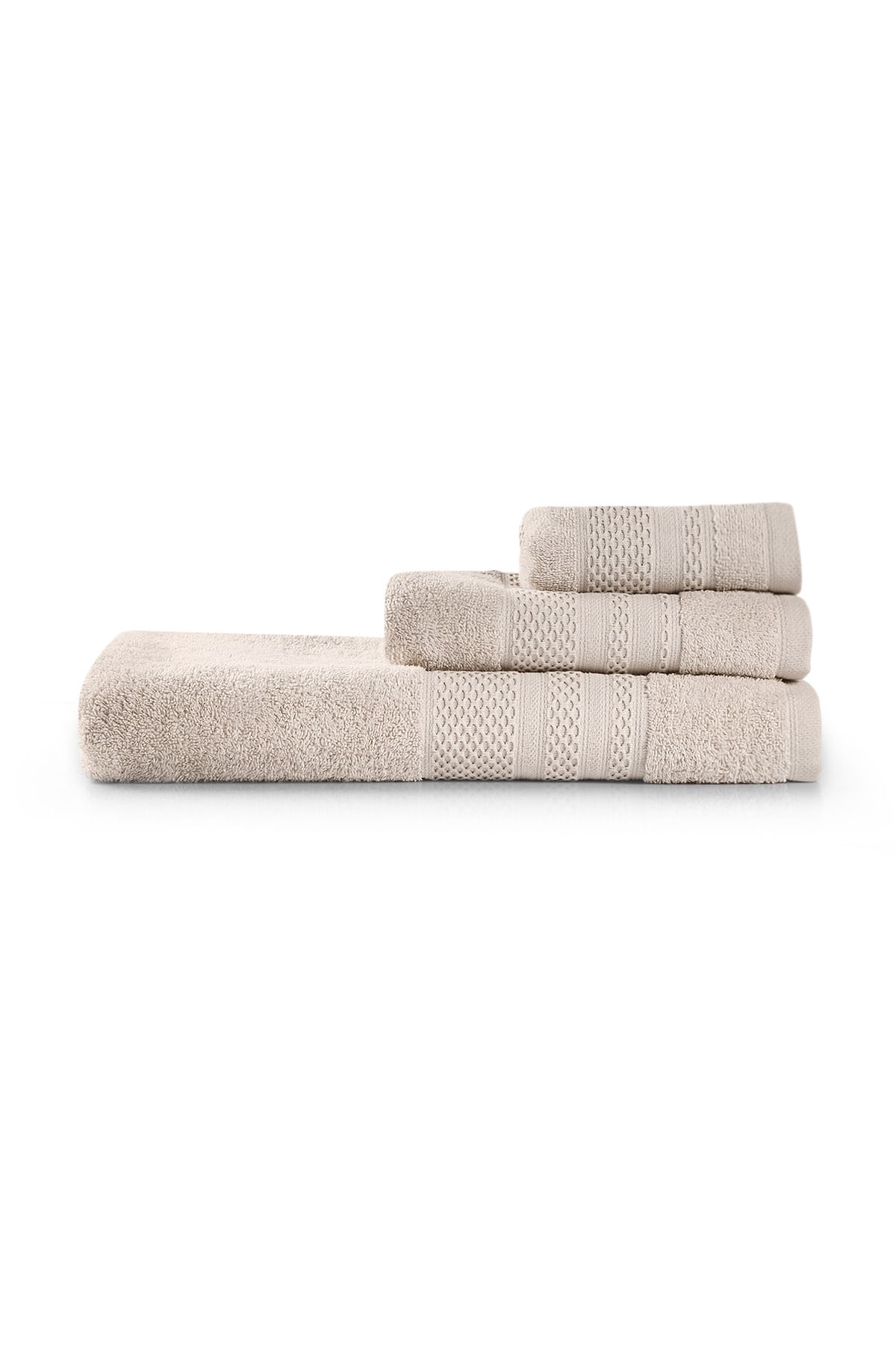 Set prosoape 3 piese, L'essentiel Maison, cappuccino, 100% bumbac