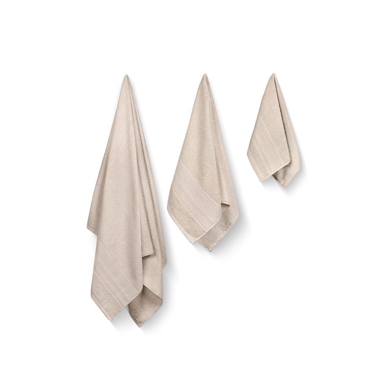 Casa si Gradina - Textile si covoare - Textile baie - Prosoape - Set prosoape 3 piese, L'essentiel Maison, cappuccino, 100% bumbac - Infinity.ro
