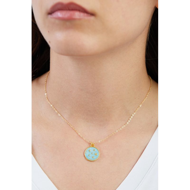 Fashion, accesorii si bijuterii - Femei - Bijuterii femei - Pandantive femei - Colier metalic, Heliophilia, auriu, lungime lant 40+5 cm, 410ELK1611 - Infinity.ro