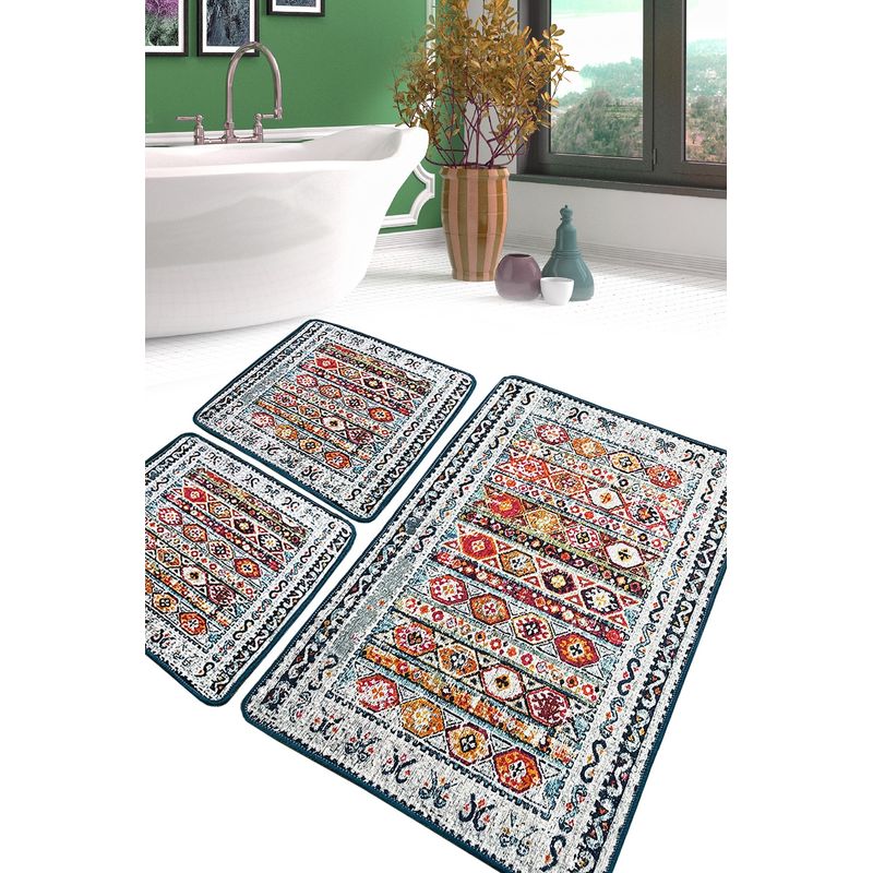 Casa si Gradina - Textile si covoare - Covoare - Covorase baie - Set covorase de baie, L'essentiel Maison, multicolor, 60x100 cm, 50x60 cm, 100% poliester, antiderapant, 359CHL5335 - Infinity.ro