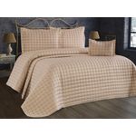 Casa si Gradina - Textile si covoare - Pături și cuverturi - Cuverturi - Set cuvertura pat dublu, L'essentiel Maison, cappucino, 250x260 cm, 100% bumbac, lavabil la masina - Infinity.ro