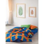 Casa si Gradina - Textile si covoare - Lenjerii de pat - Seturi de lenjerie - Set lenjerie pat dublu, L'essentiel Maison, albastru verde portocaliu, 200x220 cm, 100% bumbac ranforce - Infinity.ro