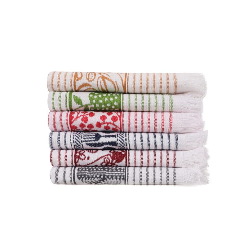 Casa si Gradina - Textile si covoare - Textile bucatarie - Servete si naproane - Set prosoape de bucatarie, L'essentiel Maison, alb/albastru inchis/gri/roz/violet/verde/galben, 40x60 cm, 100% bumbac, 6 bucati - Infinity.ro