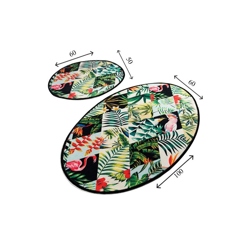 Casa si Gradina - Textile si covoare - Covoare - Covorase baie - Set covorase de baie, L'essentiel Maison, multicolor, 50x60 cm si 60x100 cm, 100% poliester, antiderapant, 359CHL2345 - Infinity.ro