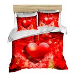 Casa si Gradina - Textile si covoare - Lenjerii de pat - Seturi de lenjerie - Set lenjerie de pat dublu, L'essentiel Maison, rosu alb galben, 200x220 cm, microsatin poliester si bumbac, imprimare 3d - Infinity.ro