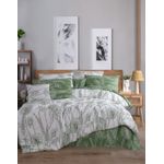 Casa si Gradina - Textile si covoare - Lenjerii de pat - Seturi de lenjerie - Set lenjerie de pat, L'essentiel Maison, alb si verde, 160x220 cm, 100% bumbac ranforsat - Infinity.ro