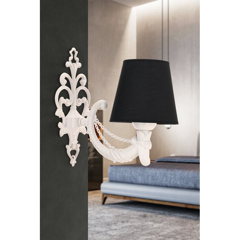 Casa si Gradina - Corpuri si surse de iluminat - Plafoniere, aplice si spoturi - Aplica, Opviq, metal, alb-negru, 15x10x13 cm - Infinity.ro