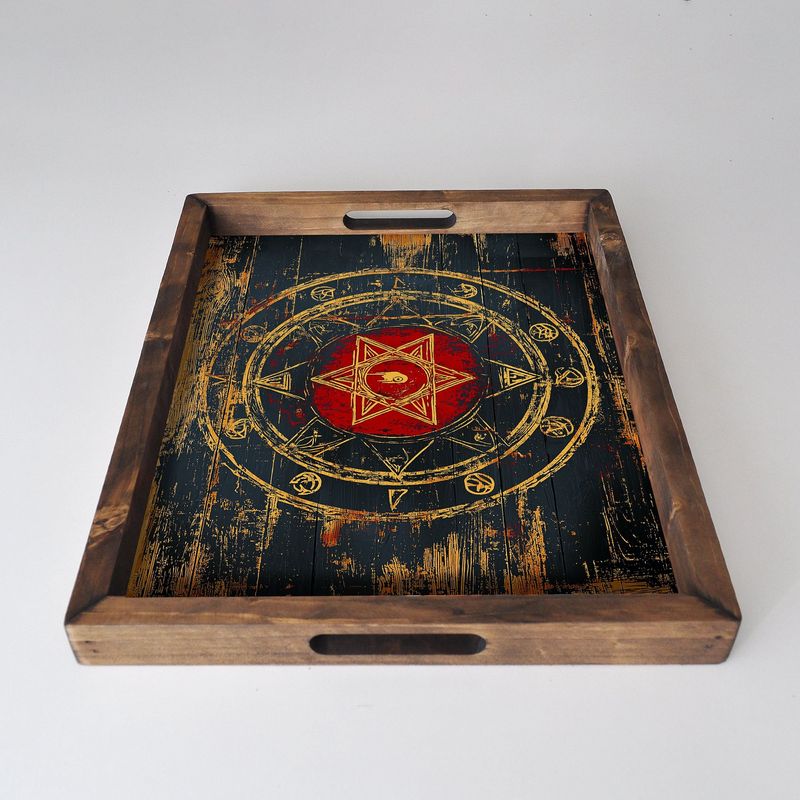 Casa si Gradina - Bucatarie si vesela - Ustensile bucatarie - Tavi servire - Tava servire, Aberto Design, lemn masiv, multicolor, 48x38x4 cm, 799EVL1138 - Infinity.ro