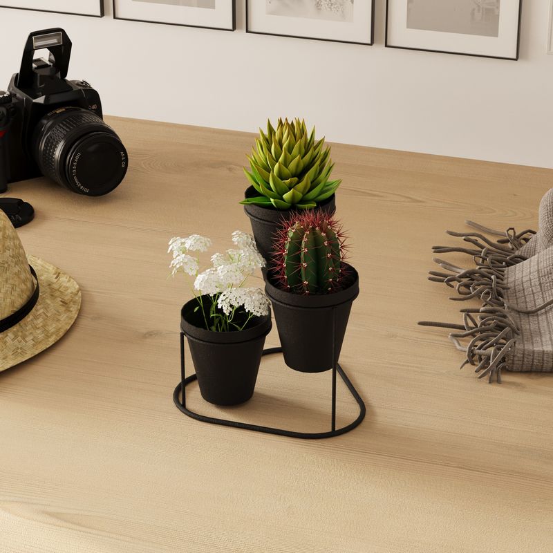 Carti si Birotica - Birotica - Accesorii de birou - Suporturi accesorii birou - Accesoriu decorativ din metal, Aberto Design, negru, 19x20x19 cm, diametru 9 cm - Infinity.ro