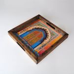 Casa si Gradina - Bucatarie si vesela - Ustensile bucatarie - Tavi servire - Tava, Aberto Design, lemn masiv, multicolor, 35x35x4 cm - Infinity.ro