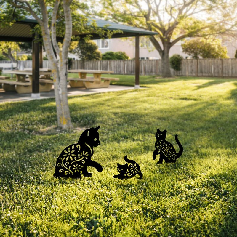 Casa si Gradina - Gradina si terasa - Decoratiuni exterior - Ornamente gradina - Obiect decorativ, Aberto Design, metal, negru, 40x36 cm, 18x22 cm, 30x26 cm - Infinity.ro