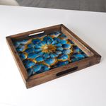 Casa si Gradina - Bucatarie si vesela - Ustensile bucatarie - Tavi servire - Tava servire, Aberto Design, lemn masiv, multicolor, 35x35x4 cm, 799EVL1149 - Infinity.ro