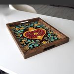 Casa si Gradina - Bucatarie si vesela - Ustensile bucatarie - Tavi servire - Tava de servire, Aberto Design, lemn masiv, multicolor, 48x38x4 cm, 799EVL1141 - Infinity.ro