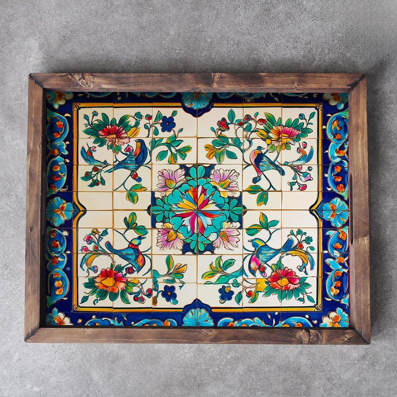 Casa si Gradina - Bucatarie si vesela - Ustensile bucatarie - Tavi servire - Tava de servire, Aberto Design, lemn masiv, multicolor, 48x38x4 cm, 799EVL1122 - Infinity.ro