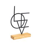 Casa si Gradina - Decoratiuni - Obiecte de arta - Obiect decorativ, Aberto Design, metal, negru, lemn, 21x41x4 cm - Infinity.ro