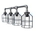 Casa si Gradina - Corpuri si surse de iluminat - Plafoniere, aplice si spoturi - Plafoniera, Opviq, teava fier, negru, 67x30x17 cm - Infinity.ro