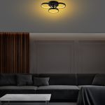 Casa si Gradina - Corpuri si surse de iluminat - Plafoniere, aplice si spoturi - Plafoniera, Opviq, metal, negru, 37x32x9 cm, led 18w - Infinity.ro
