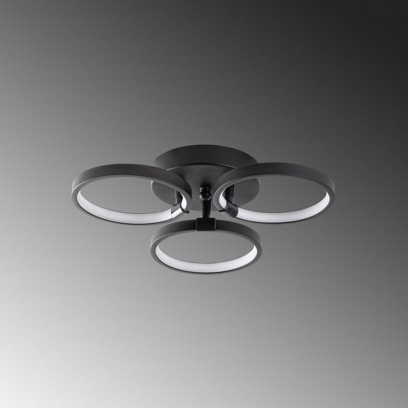 Casa si Gradina - Corpuri si surse de iluminat - Plafoniere, aplice si spoturi - Plafoniera, Opviq, metal, negru, 37x32x9 cm, led 18w - Infinity.ro