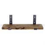 Casa si Gradina - Mobilier - Biblioteci si rafturi - Rafturi - Raft de perete decorativ, Hanah Home, lemn de molid, negru si nuc, 40x16x14 cm - Infinity.ro