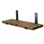 Casa si Gradina - Mobilier - Biblioteci si rafturi - Rafturi - Raft de perete decorativ, Hanah Home, lemn de molid, negru si nuc, 40x16x14 cm - Infinity.ro