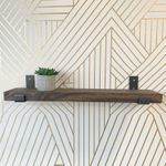 Casa si Gradina - Mobilier - Biblioteci si rafturi - Rafturi - Raft de perete decorativ, Hanah Home, lemn de molid, negru si nuc, 40x16x14 cm - Infinity.ro