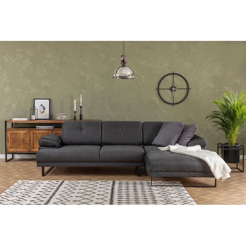 Casa si Gradina - Mobilier - Canapele si coltare - Coltare - Coltar, Hanah Home, lemn fag si pal, antracit, 274x174x83 cm - Infinity.ro