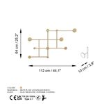 Casa si Gradina - Mobilier - Organizare si depozitare - Cuiere - Cuiere de perete, Wallxpert, metal, auriu, 112x64x10 cm - Infinity.ro
