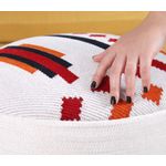 Casa si Gradina - Mobilier - Scaune si fotolii - Tabureti - Taburet, Atelier Del Sofa, bumbac si poliester, alb, picioare din lemn, 42x46 cm - Infinity.ro