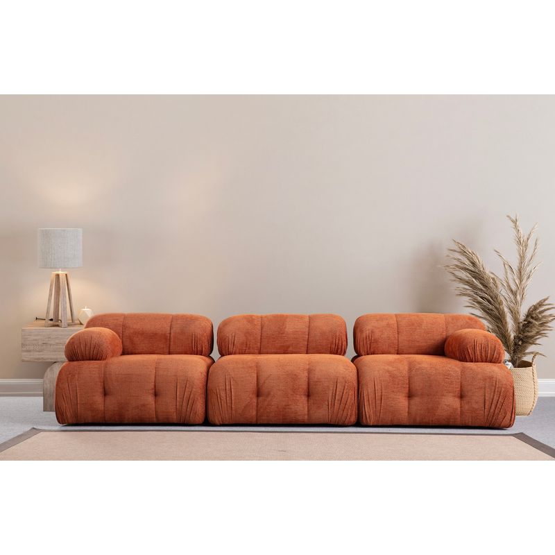 Casa si Gradina - Mobilier - Canapele si coltare - Canapele - Canapea 3 locuri, Atelier Del Sofa, lemn de fag si pal, portocaliu, 290x95x75 cm - Infinity.ro