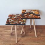 Casa si Gradina - Mobilier - Mese si birouri - Masute de cafea - Set masute de cafea, Hanah Home, mdf, portocaliu crem, 35x47x35 cm, 2 piese - Infinity.ro