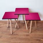 Casa si Gradina - Mobilier - Mese si birouri - Masute de cafea - Set masute de cafea, Hanah Home, mdf, fucsia, 3 piese, 35x35x52 cm - Infinity.ro