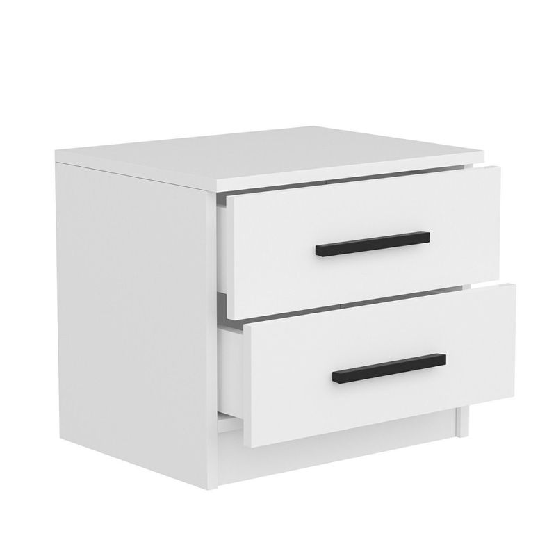 Casa si Gradina - Mobilier - Comode si corpuri - Noptiere - Noptiera, Hanah Home, pal melaminat, alb, 50x47x40 cm - Infinity.ro