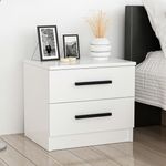 Casa si Gradina - Mobilier - Comode si corpuri - Noptiere - Noptiera, Hanah Home, pal melaminat, alb, 50x47x40 cm - Infinity.ro