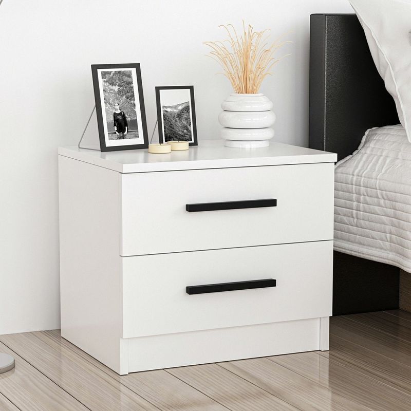 Casa si Gradina - Mobilier - Comode si corpuri - Noptiere - Noptiera, Hanah Home, pal melaminat, alb, 50x47x40 cm - Infinity.ro