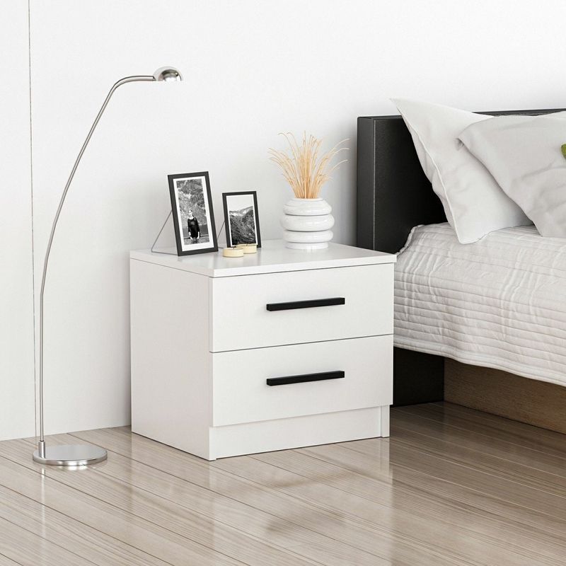 Casa si Gradina - Mobilier - Comode si corpuri - Noptiere - Noptiera, Hanah Home, pal melaminat, alb, 50x47x40 cm - Infinity.ro