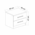 Casa si Gradina - Mobilier - Comode si corpuri - Noptiere - Noptiera, Hanah Home, pal melaminat, alb, 50x47x40 cm - Infinity.ro