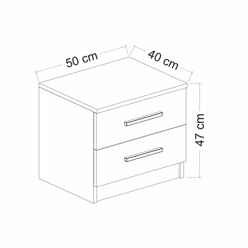 Casa si Gradina - Mobilier - Comode si corpuri - Noptiere - Noptiera, Hanah Home, pal melaminat, alb, 50x47x40 cm - Infinity.ro