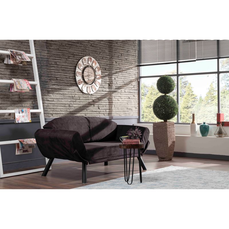 Casa si Gradina - Mobilier - Canapele si coltare - Canapele - Canapea extensibila, Hanah Home, metal, negru, 177x87x75 cm - Infinity.ro